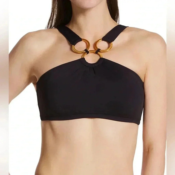 Bleu Rod Beattie Ring Me Up Over Shoulder Ring Swim Top and High Waist Bottom - Picture 3 of 14